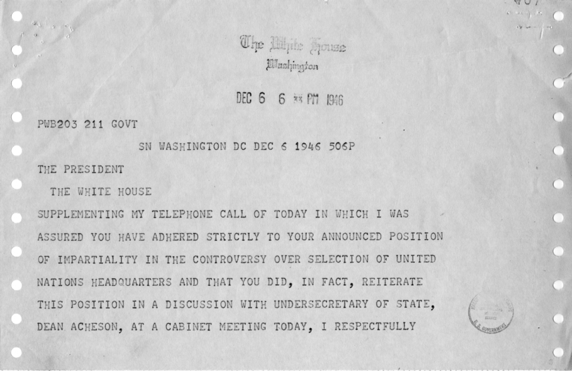 Correspondence Between Harry S. Truman and Francis J. Myers